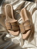 EMBELLISHED WEDGE SANDALS 761 BR - Sawa.pkWomen footwear shoes affordable