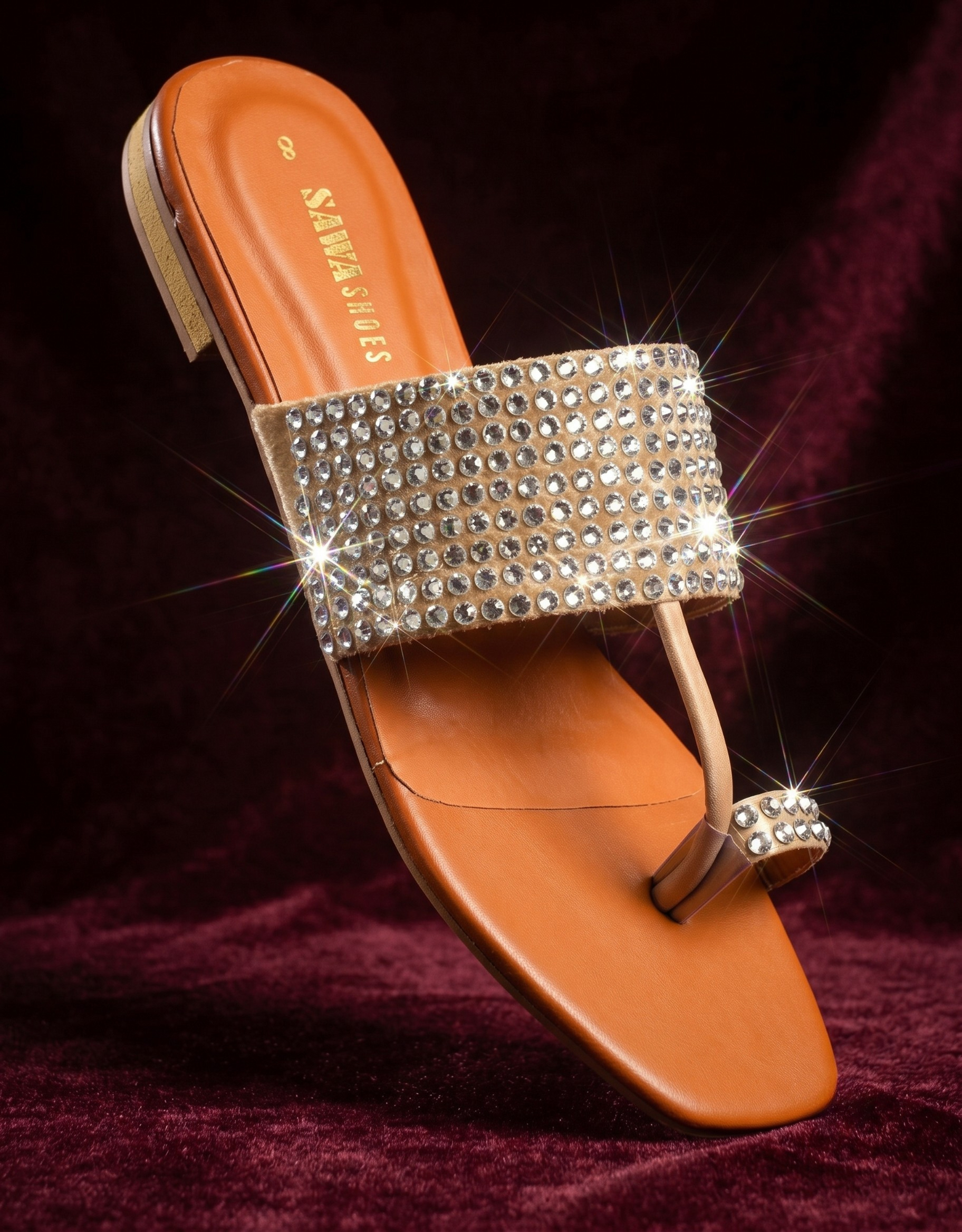 Sparkly Rhinestone Kolhapuri 301 BG