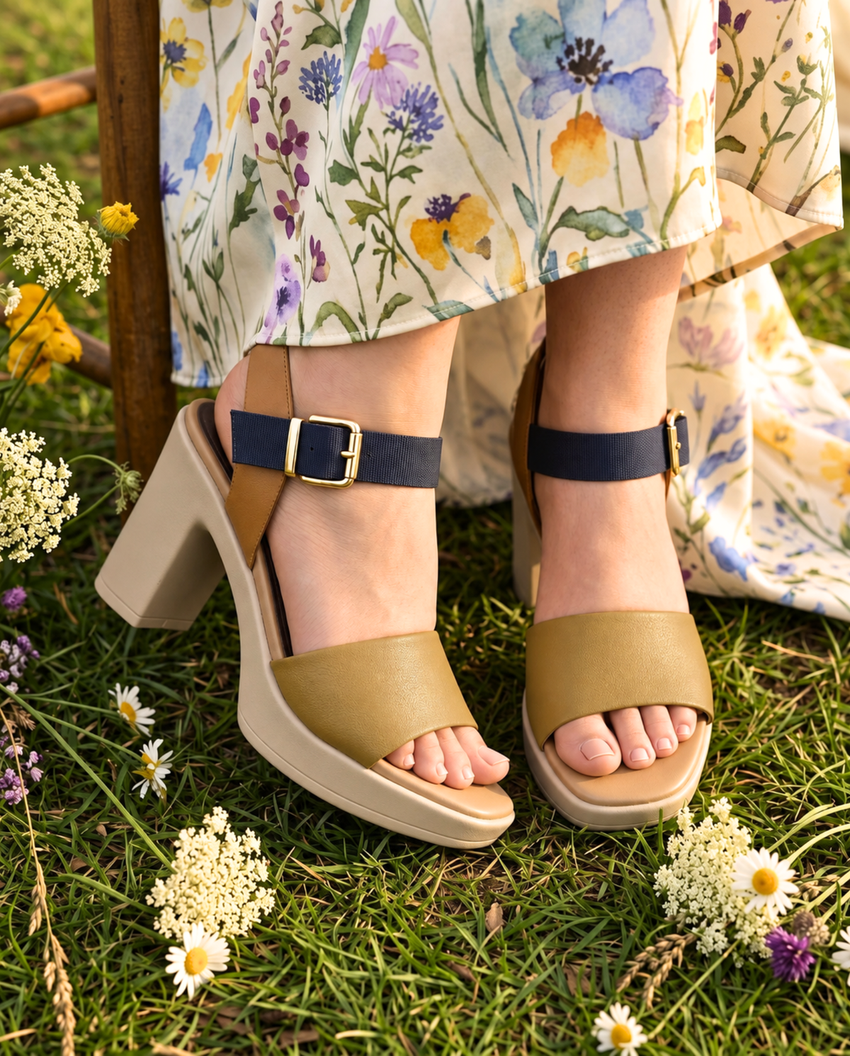 Sawa Colorblock Block Heels 756 Y