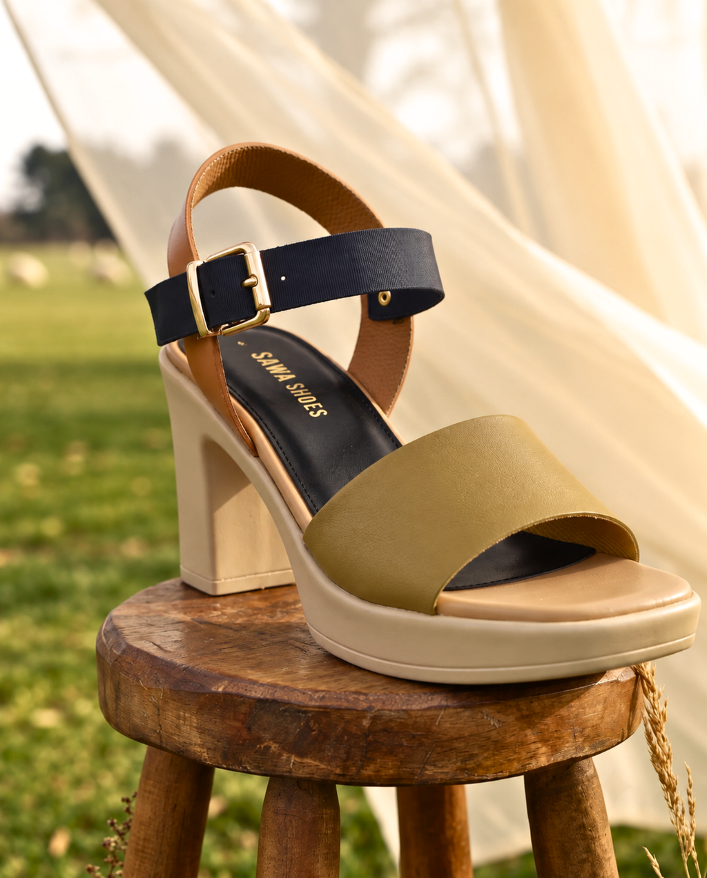 Sawa Colorblock Block Heels 756 Y