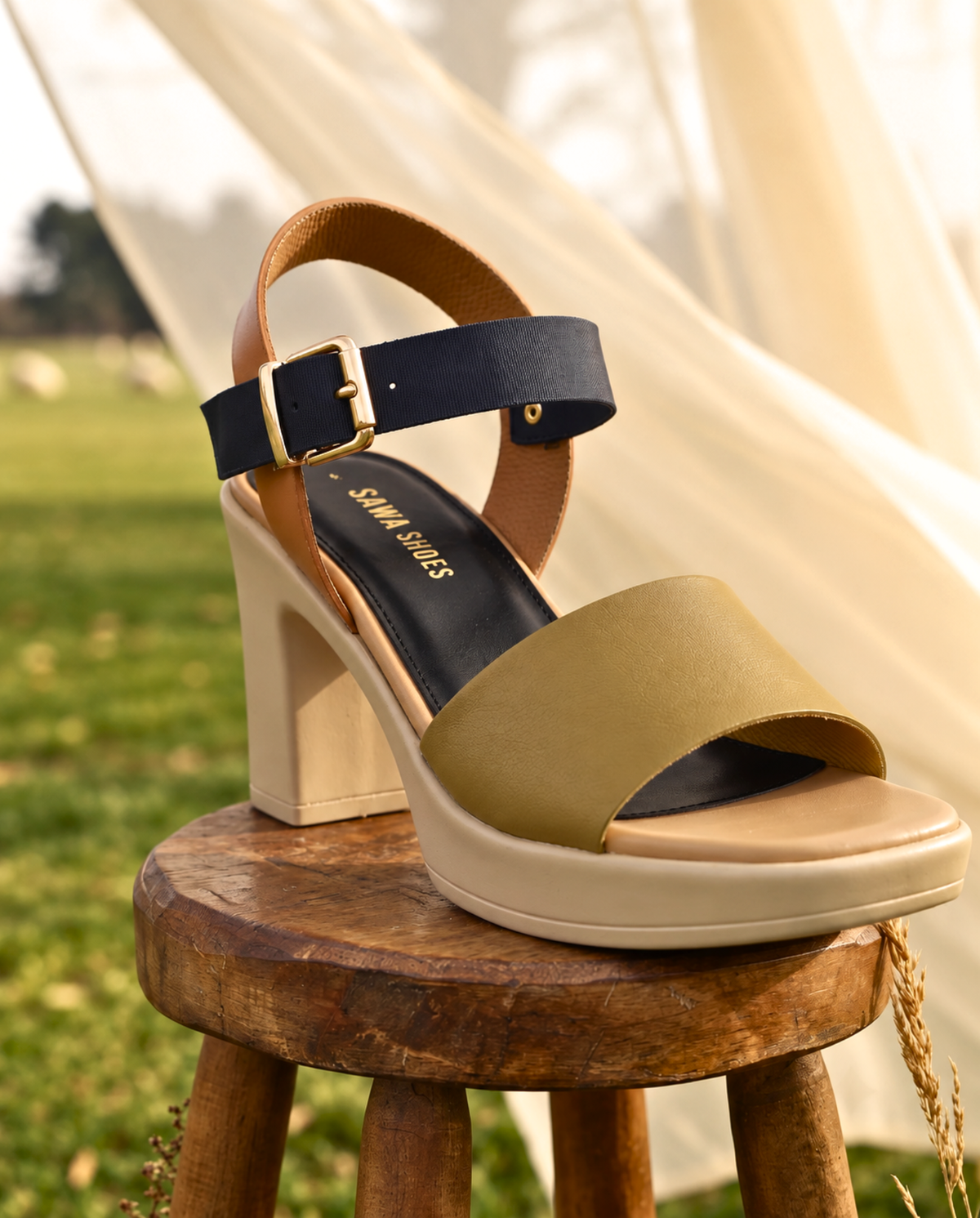 Sawa Colorblock Block Heels 756 Y