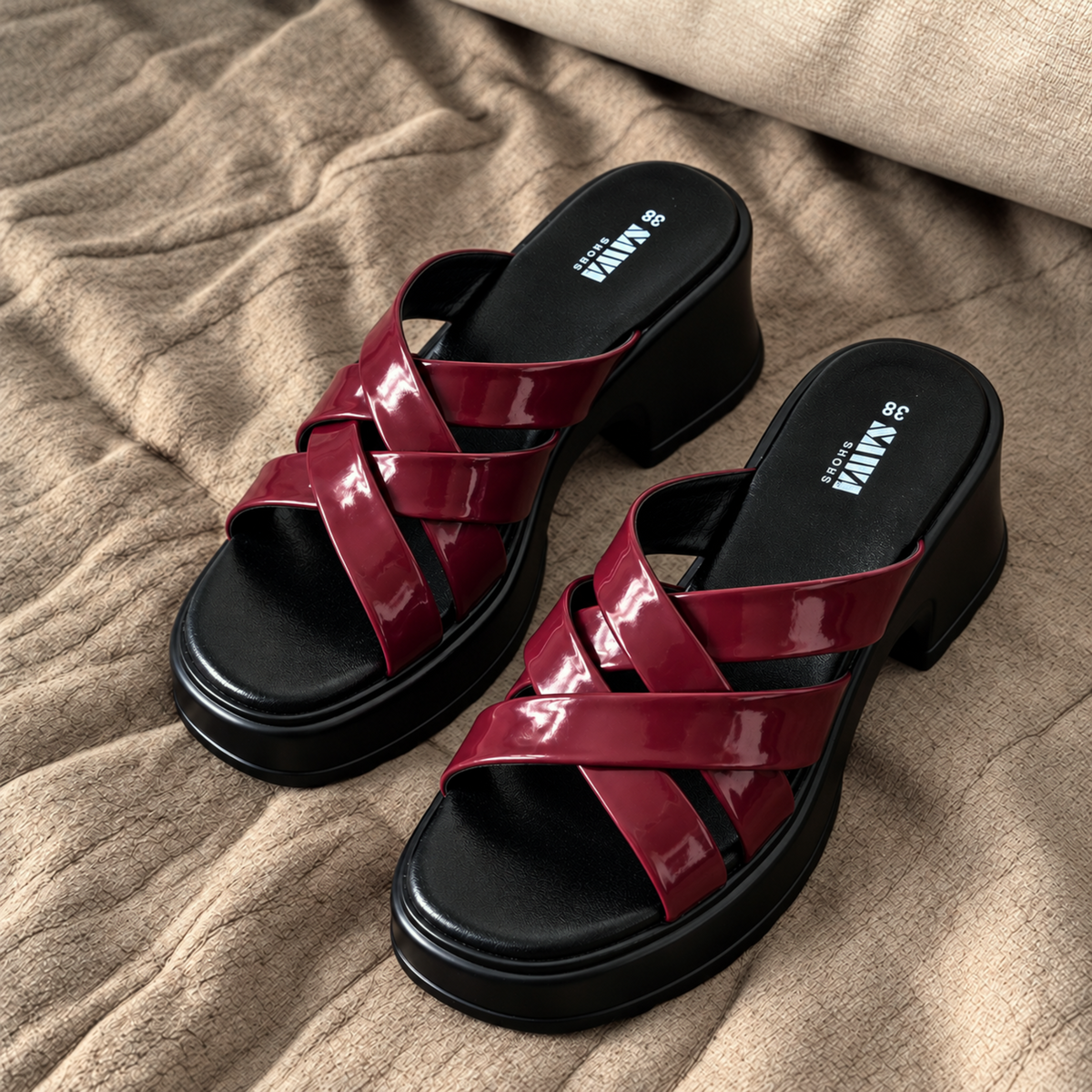 Cherry Red Comfort Platform Heels 728 MR