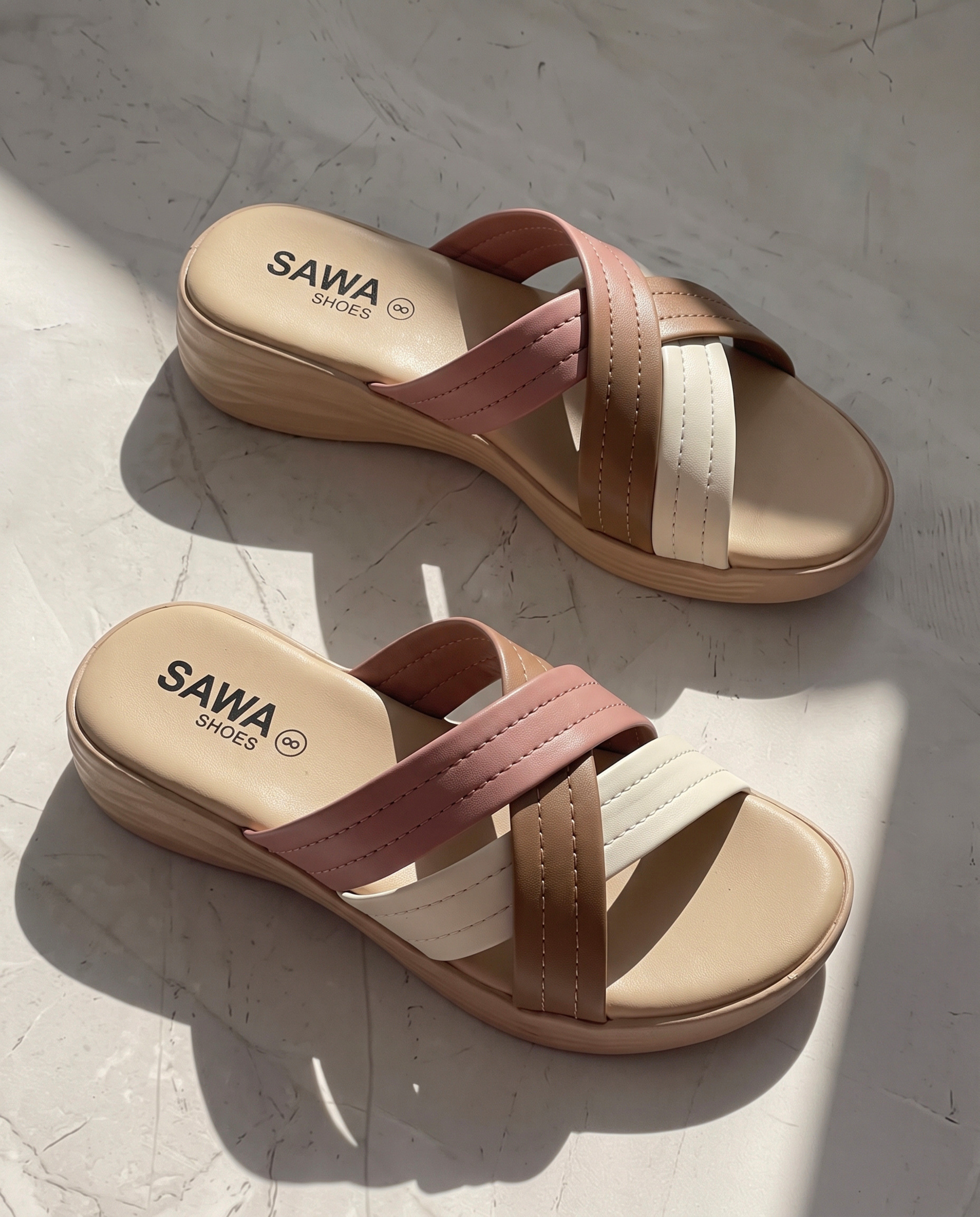 Pastel Cross Strap Slides SFT10