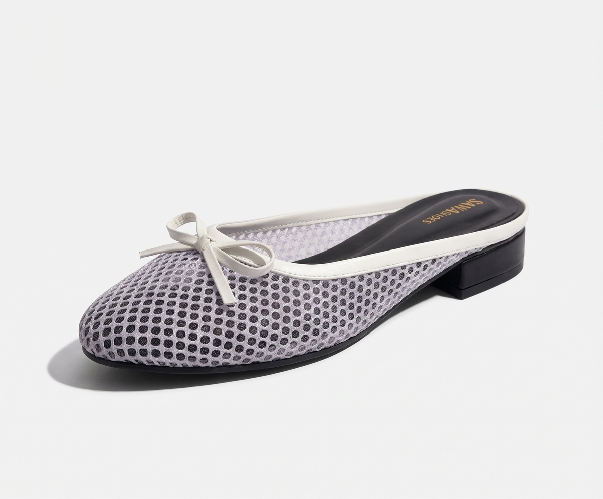 Mesh Bow Flat Mules 6729 W
