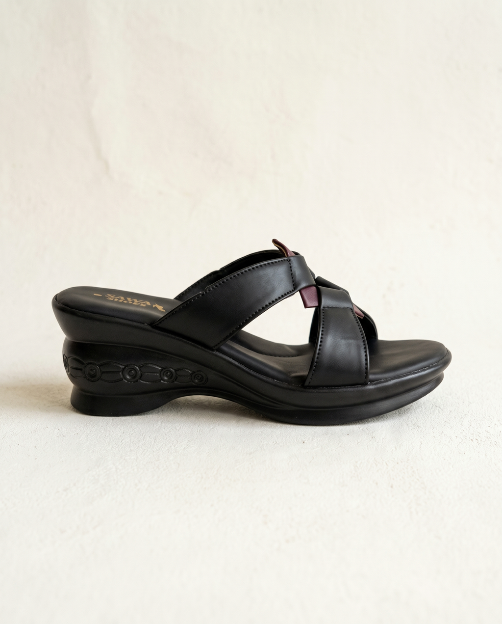 Black Casual Wedges 444 Bk