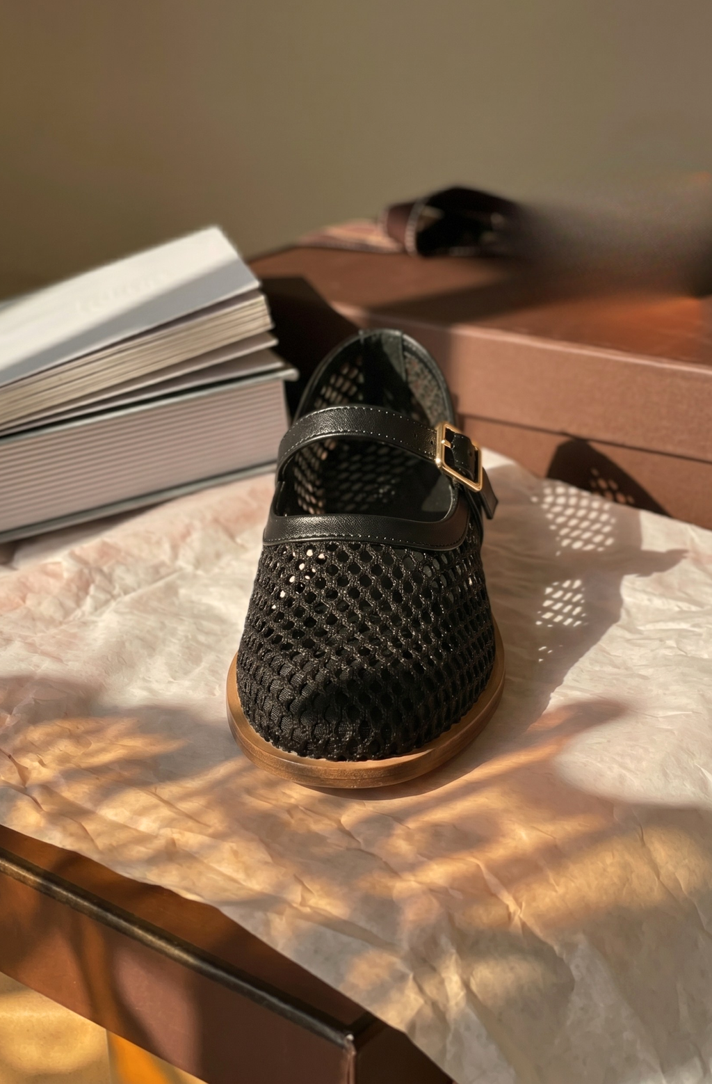 Mesh Mary Jane Flats 904 BK