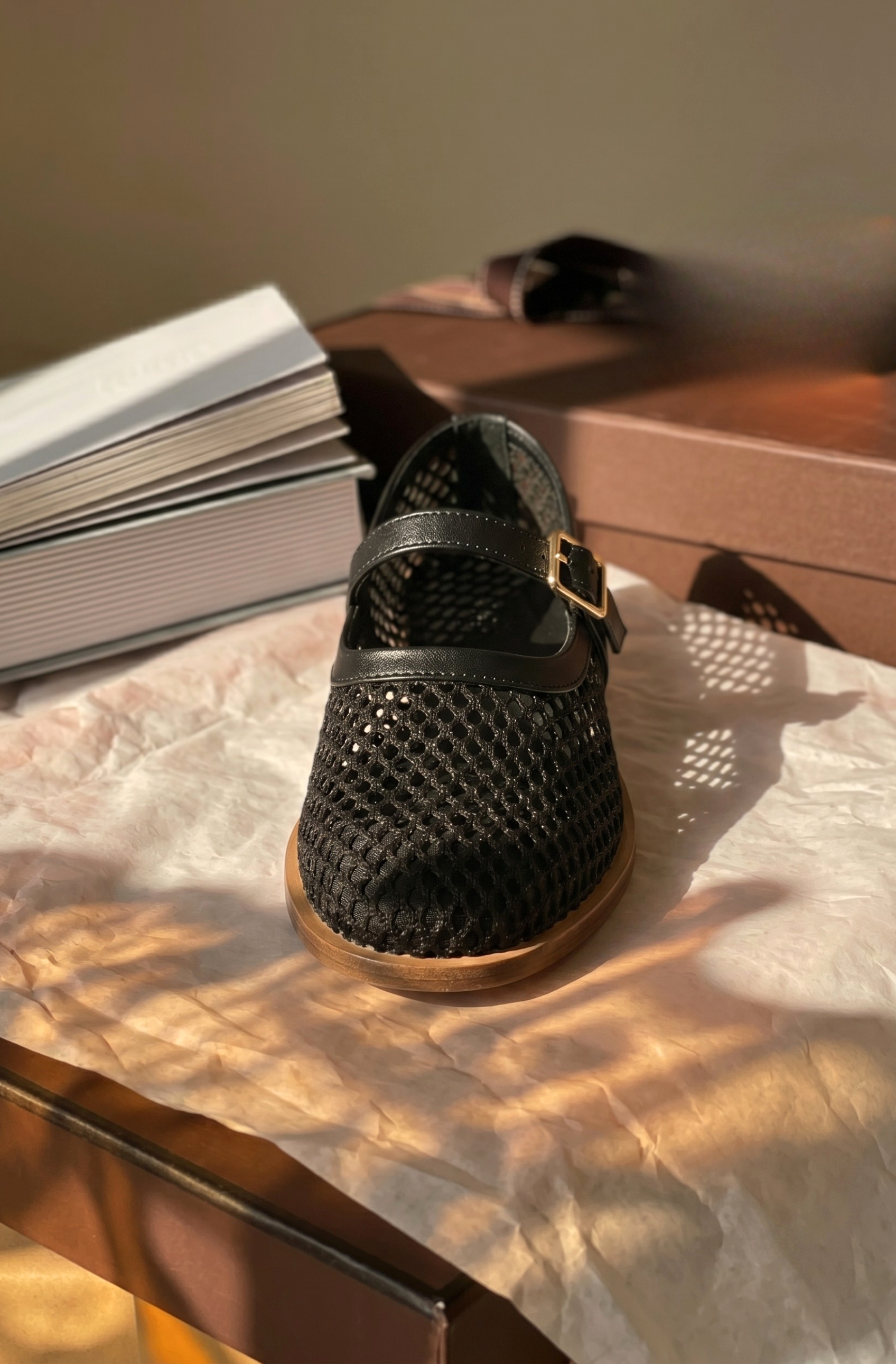 Mesh Mary Jane Flats 904 BK