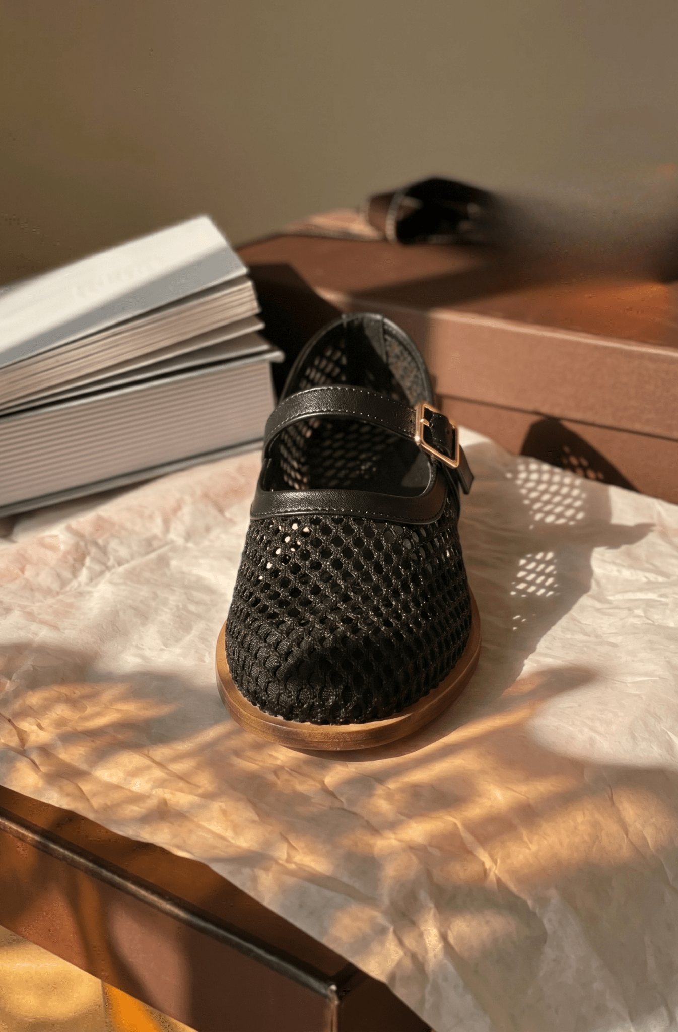 Mesh Mary Jane Flats 904 BK - Sawa.pkWomen footwear shoes affordable
