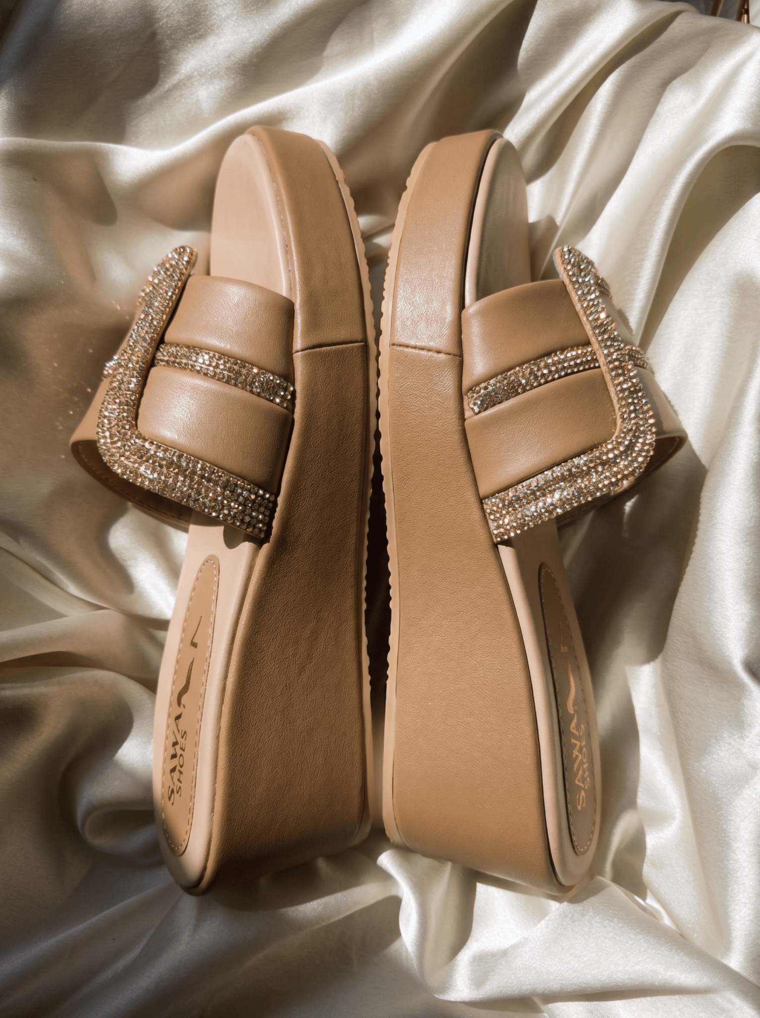 EMBELLISHED WEDGE SANDALS 761 BR - Sawa.pkWomen footwear shoes affordable