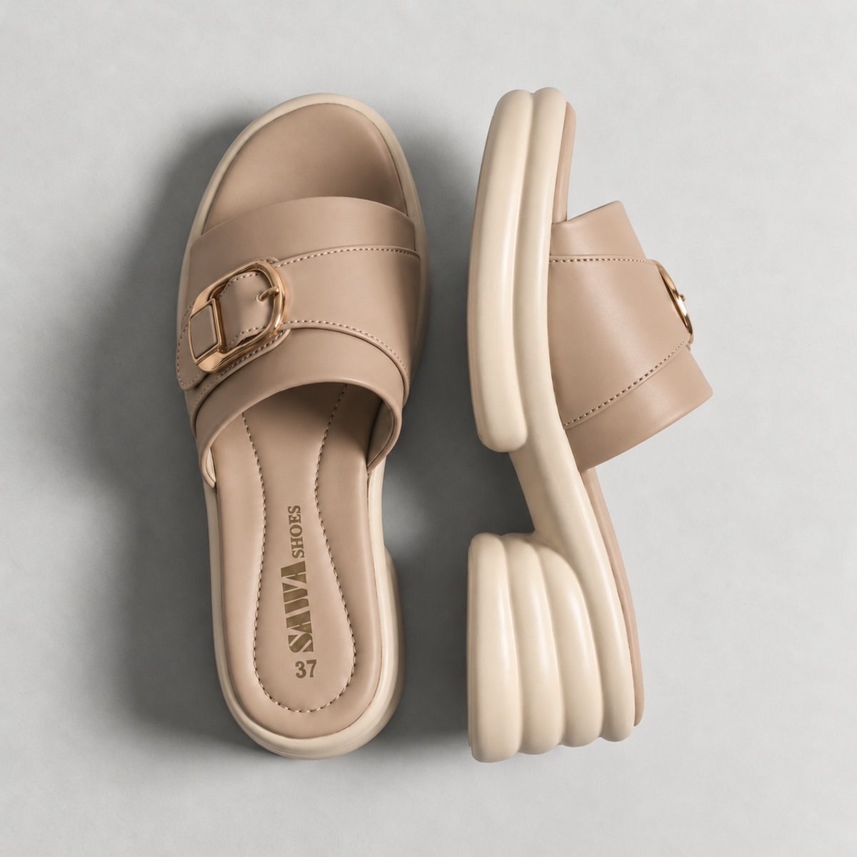 Buckle Comfort Heels SL646F