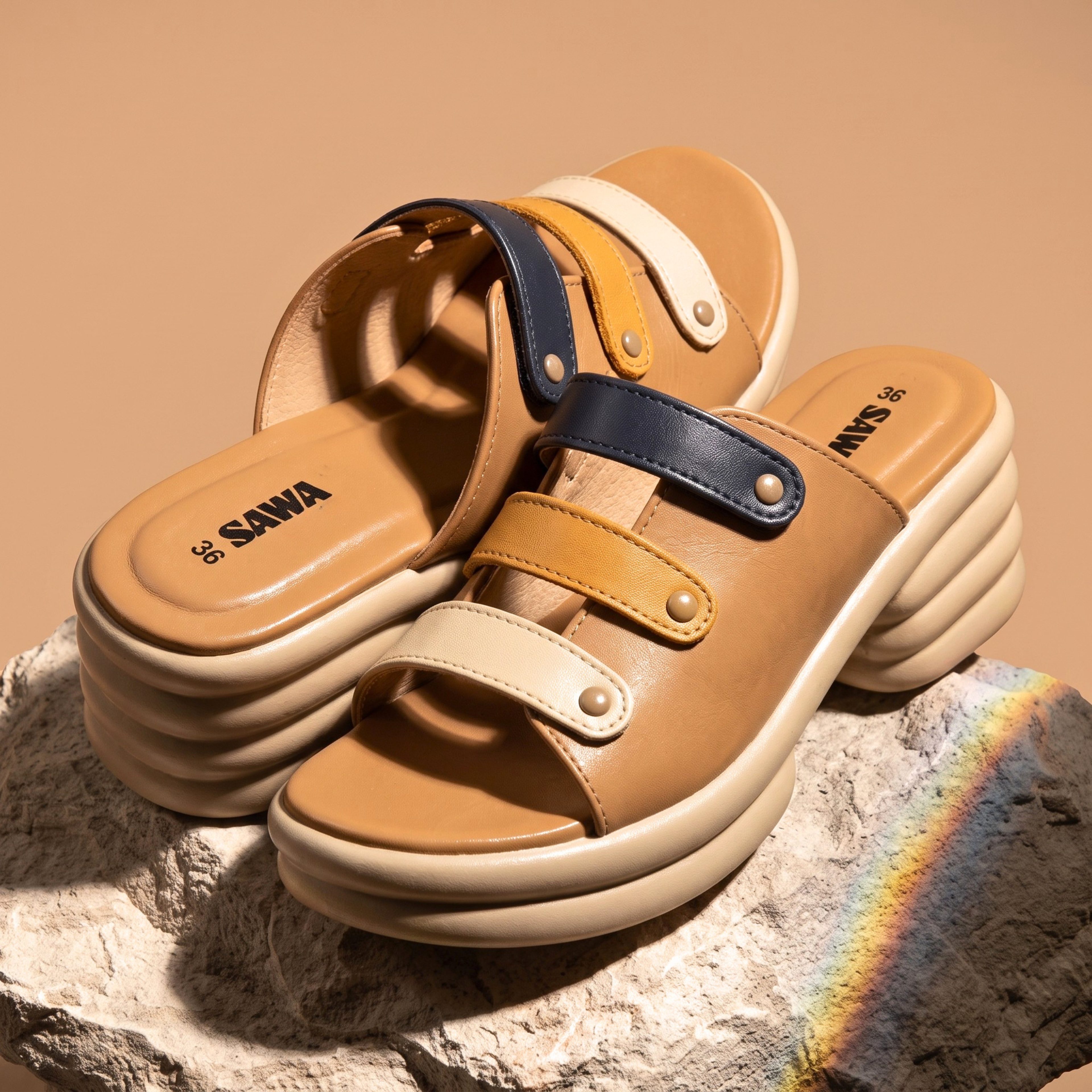 Tricolor Multi-Strap Platform 1011 Y