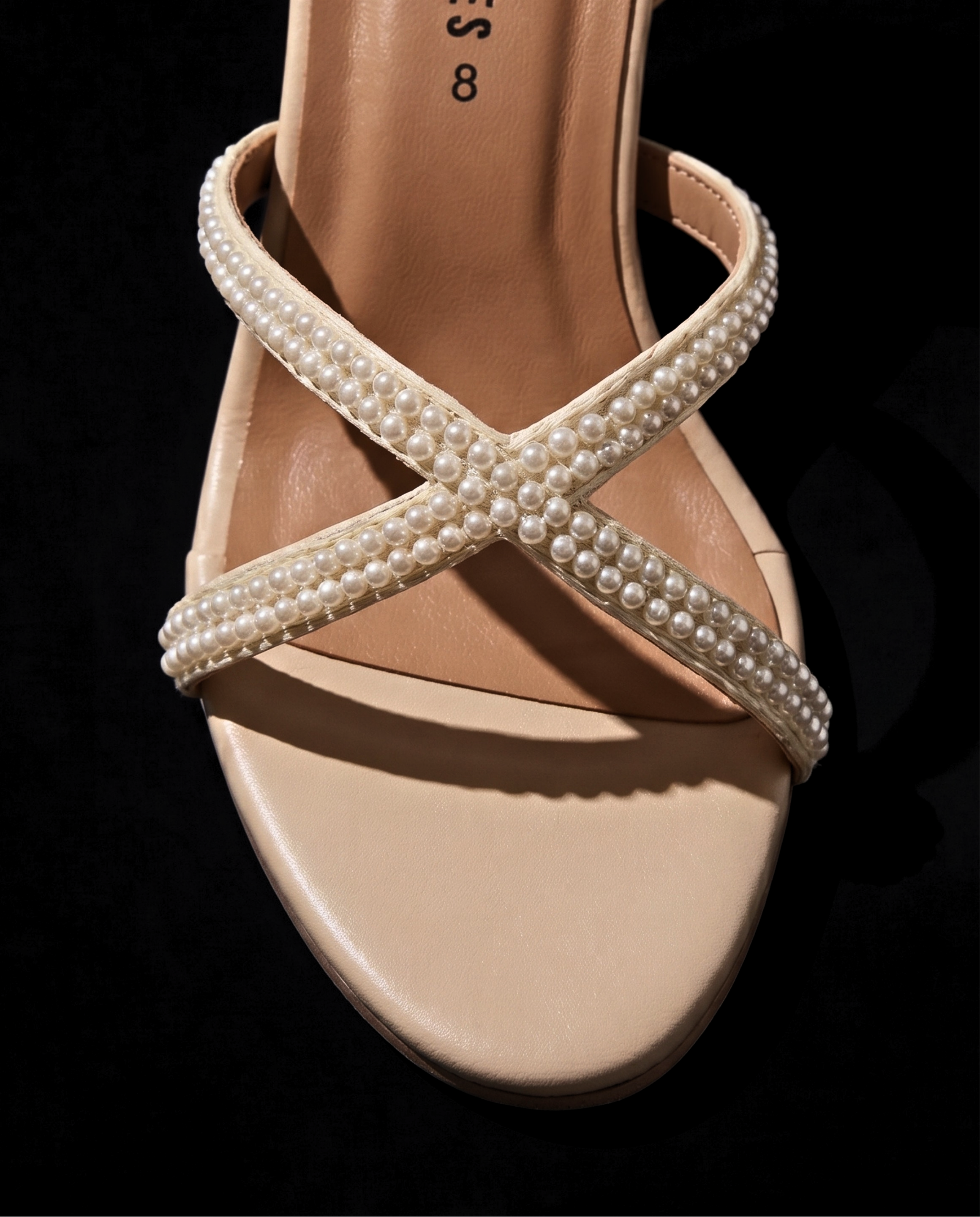 Pearl Embellished Sculptural Heels 507 F