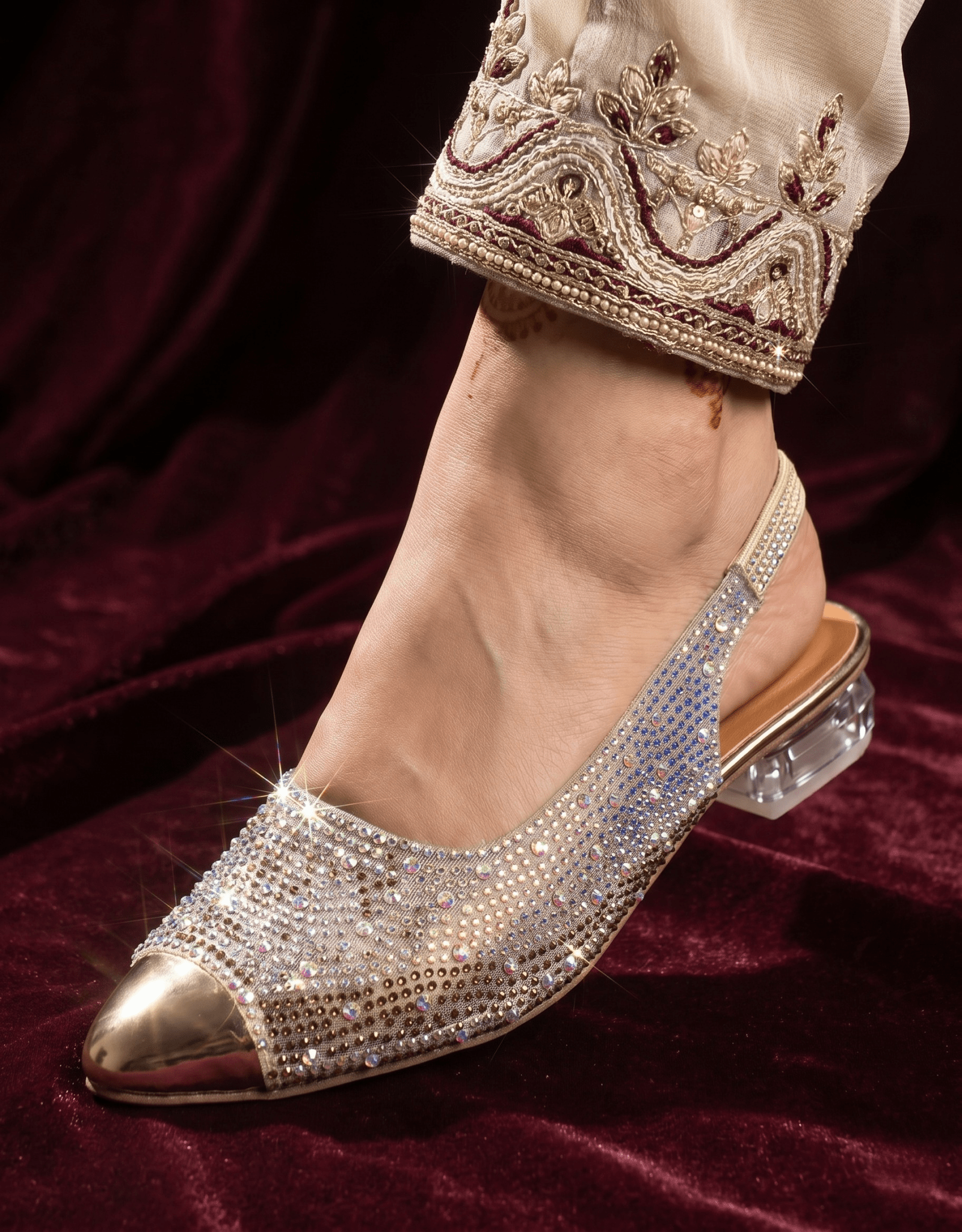 Sparkling Transparent Slingback Heels 644 G - Sawa.pkWomen footwear shoes affordable