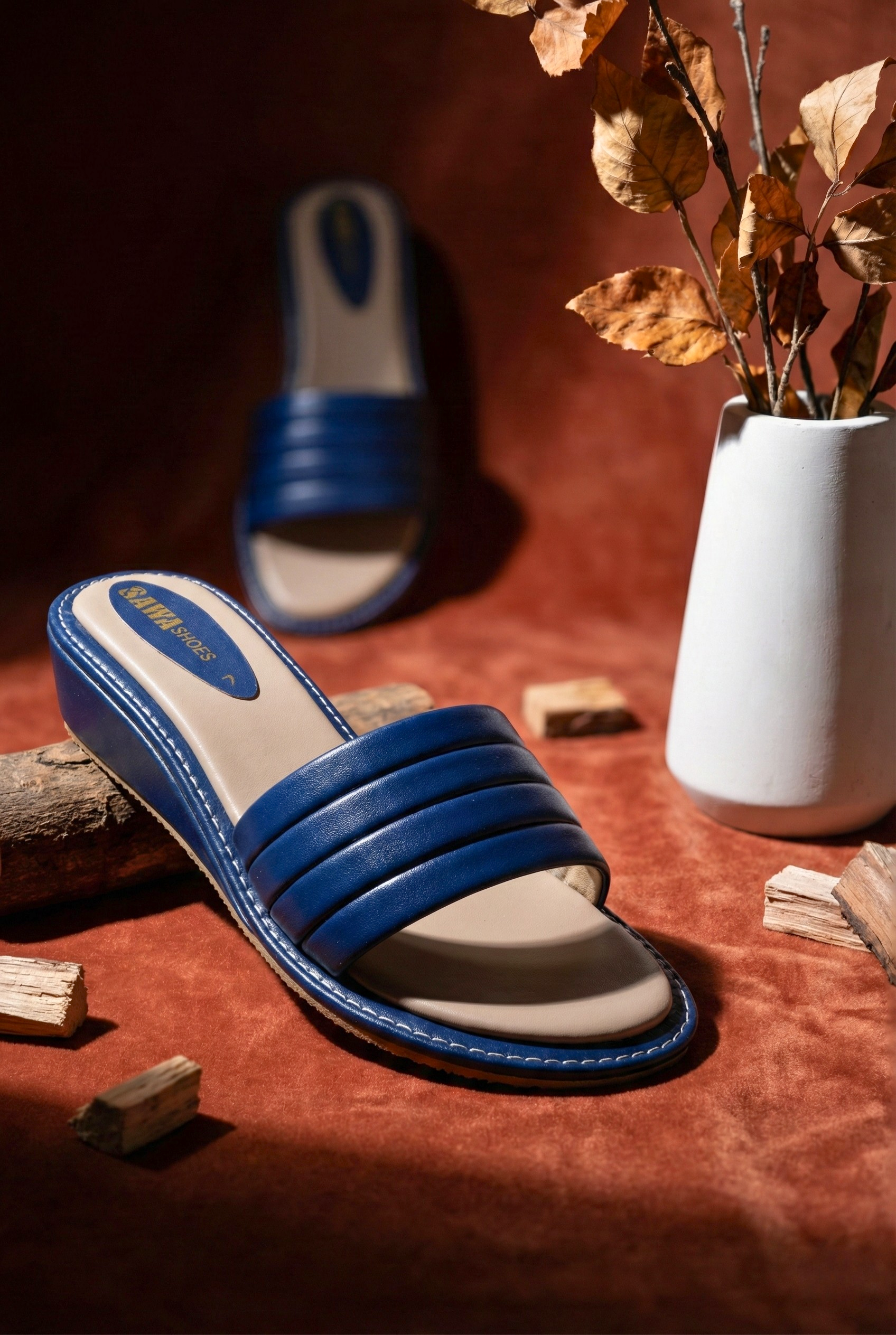 BLUE CASUAL WEDGES 204 BL