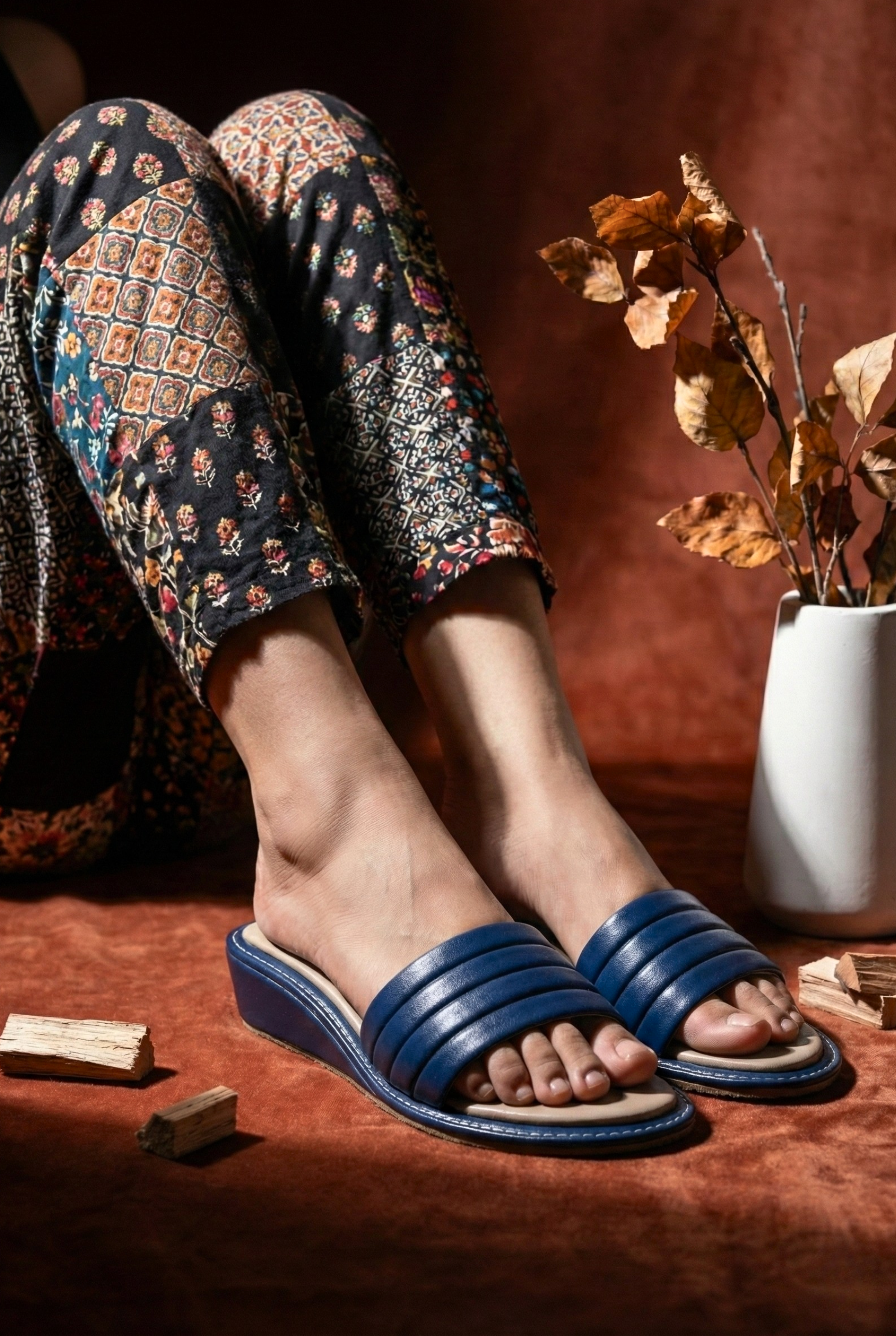 BLUE CASUAL WEDGES 204 BL