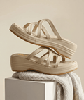 Plush Strappy Wedge Slides 720 F - Sawa.pkWomen footwear shoes affordable