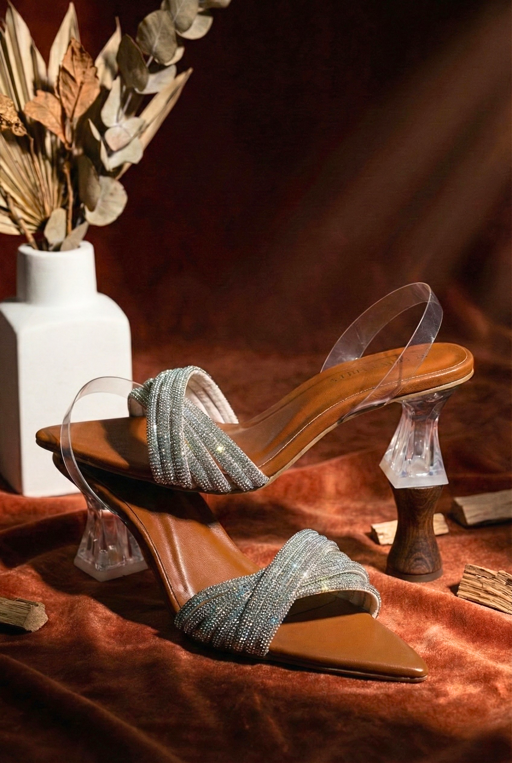 women-formal-crystal-heels-pakistan-sawapk, silver-shimmer-strap-sandals-wedding-wear