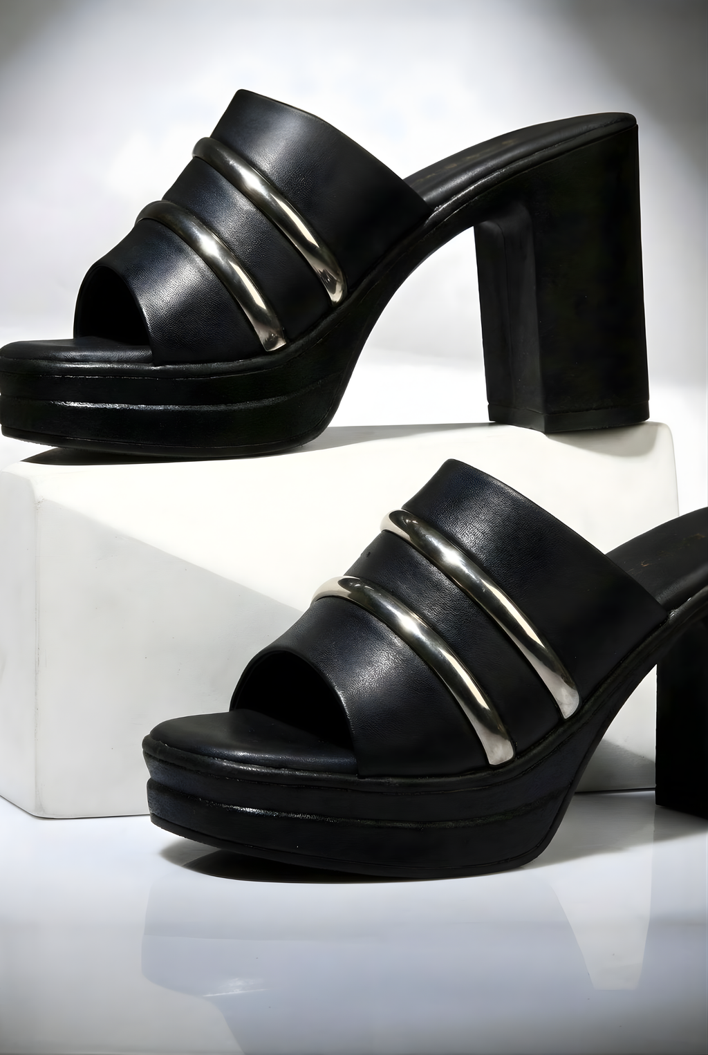BLACK BLOCK HEELS 701 BK