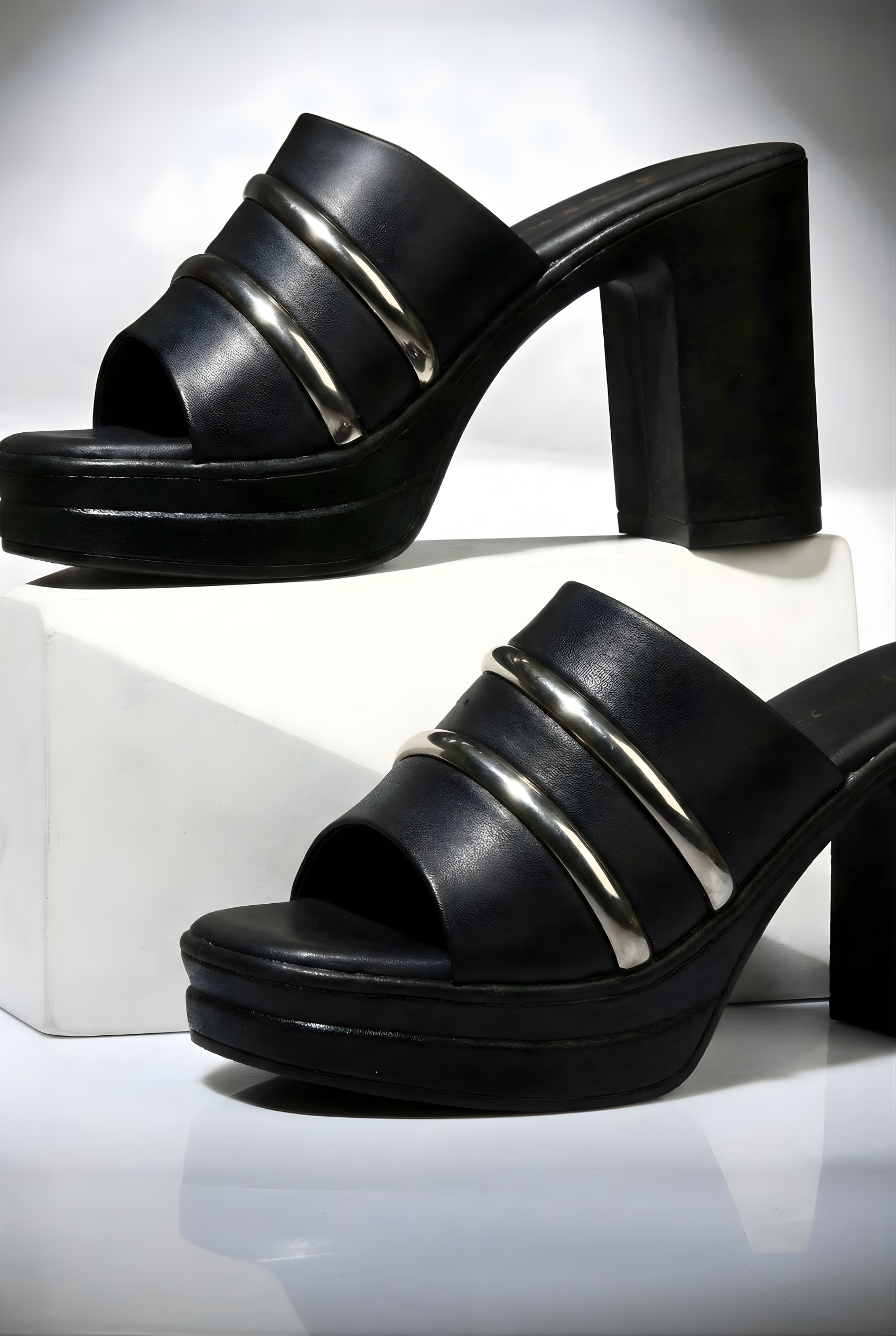 BLACK BLOCK HEELS 701 BK