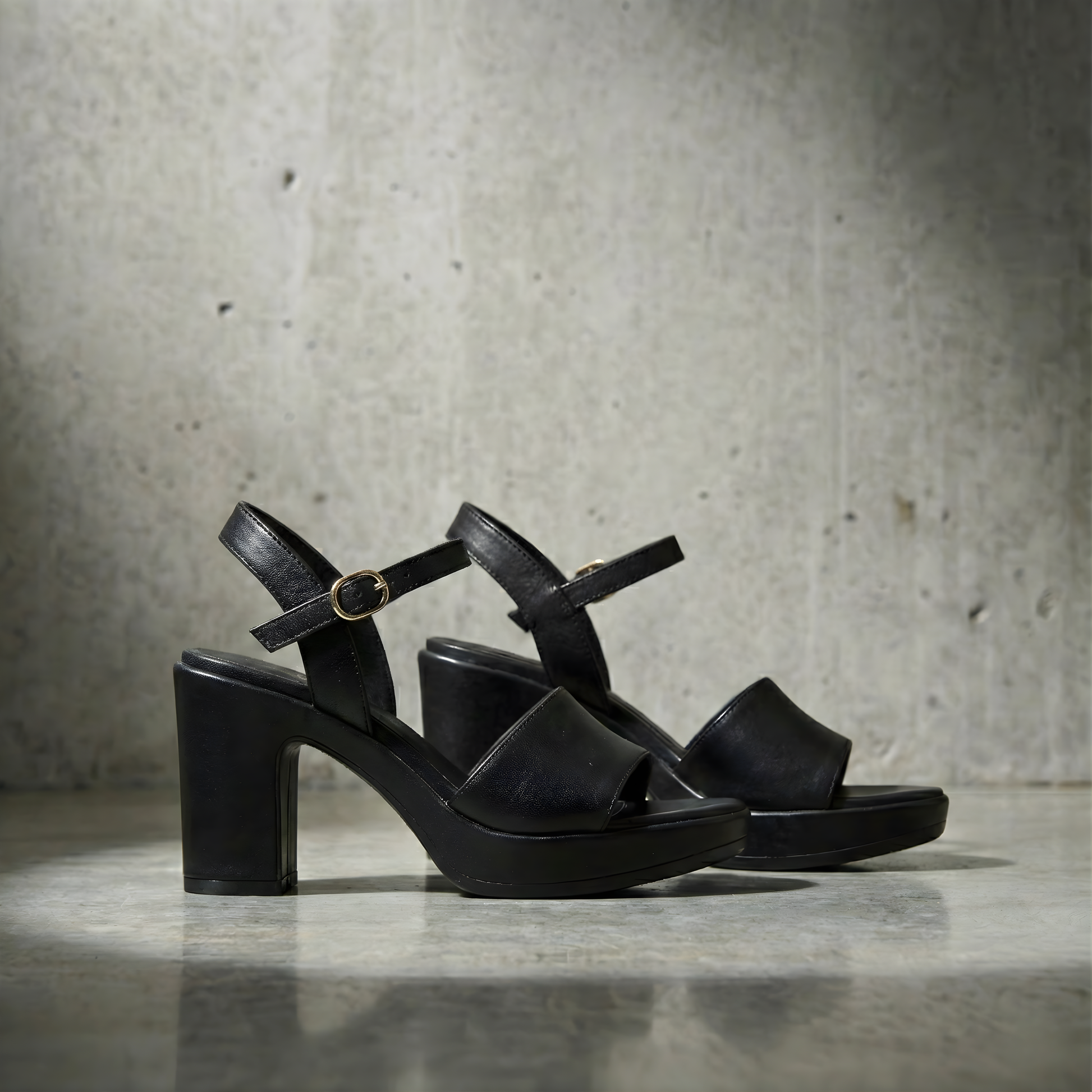 BLACK BLOCK HEELS 521 BK