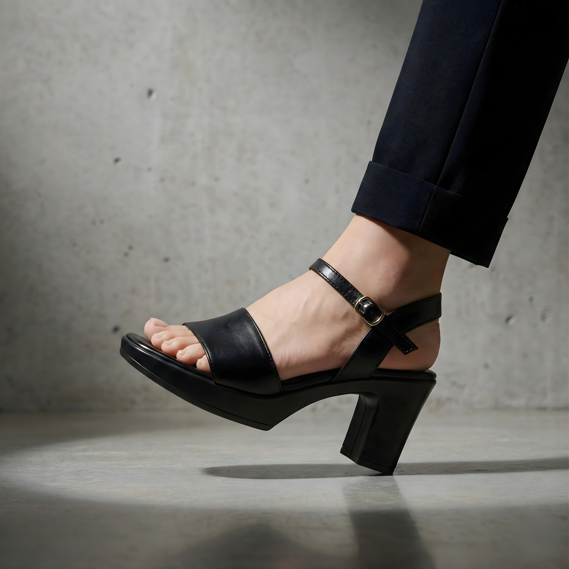 BLACK BLOCK HEELS 521 BK