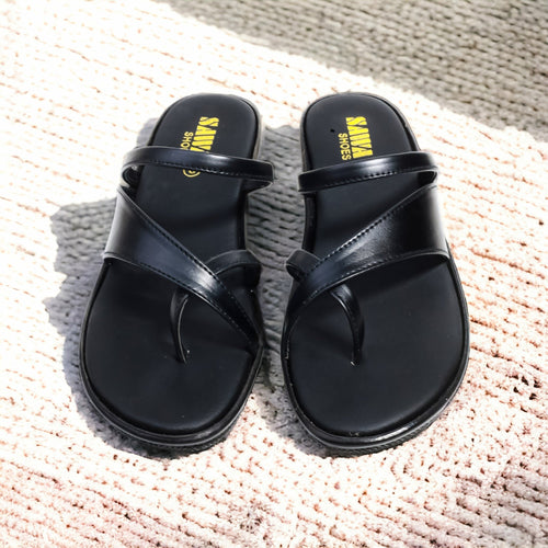 BLACK CASUAL SLIPPERS 415 BK - Sawa.pkWomen footwear shoes affordable
