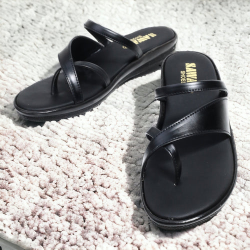 BLACK CASUAL SLIPPERS 415 BK - Sawa.pkWomen footwear shoes affordable
