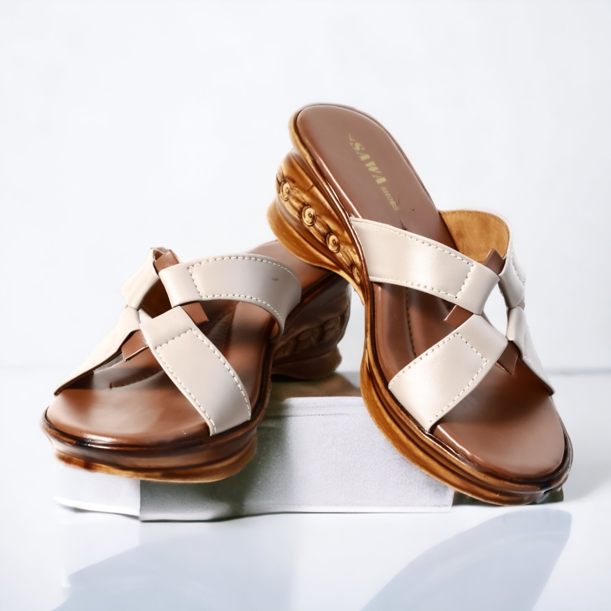BROWN CASUAL WEDGES 444 BR - Sawa.pkWomen footwear shoes affordable