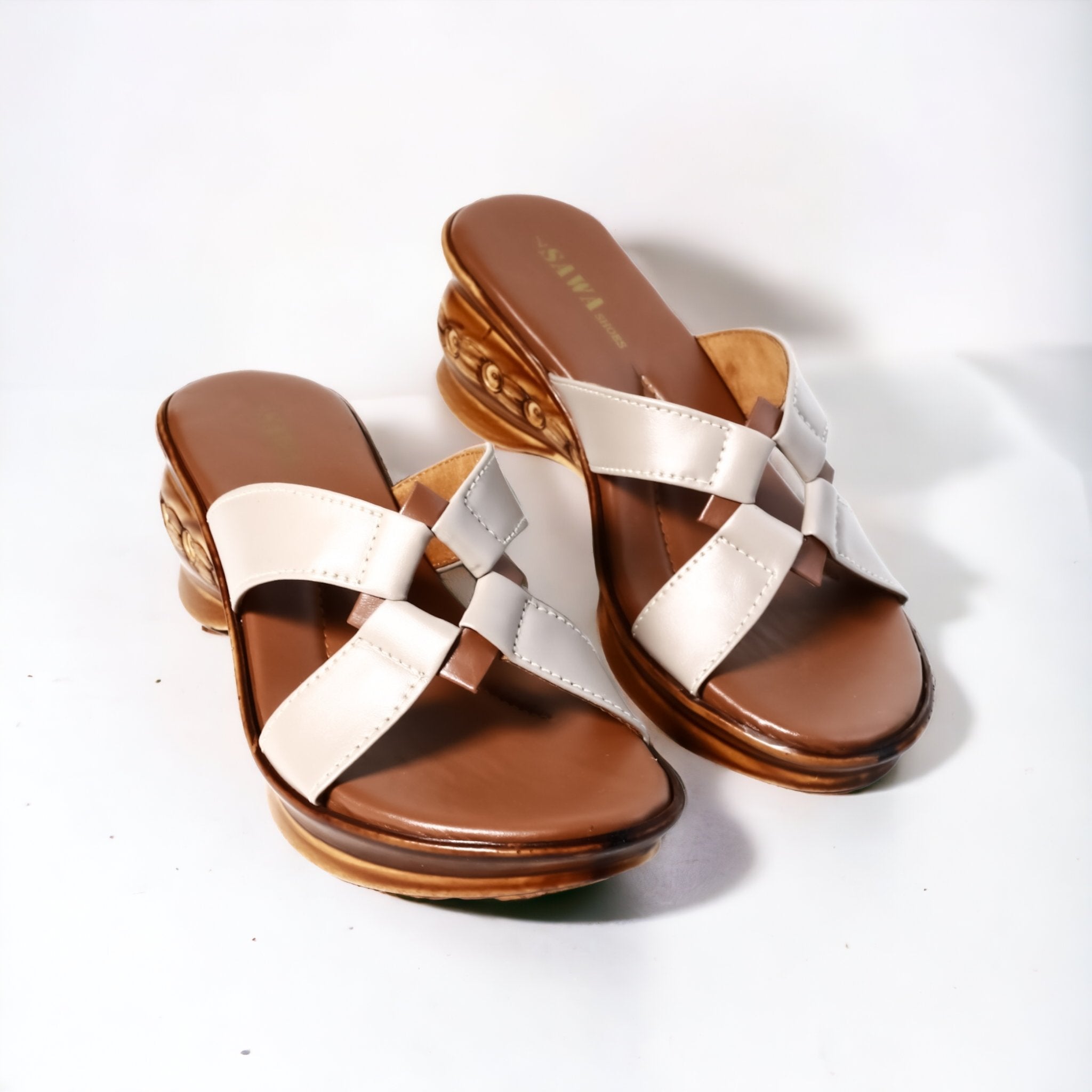BROWN CASUAL WEDGES 444 BR - Sawa.pkWomen footwear shoes affordable